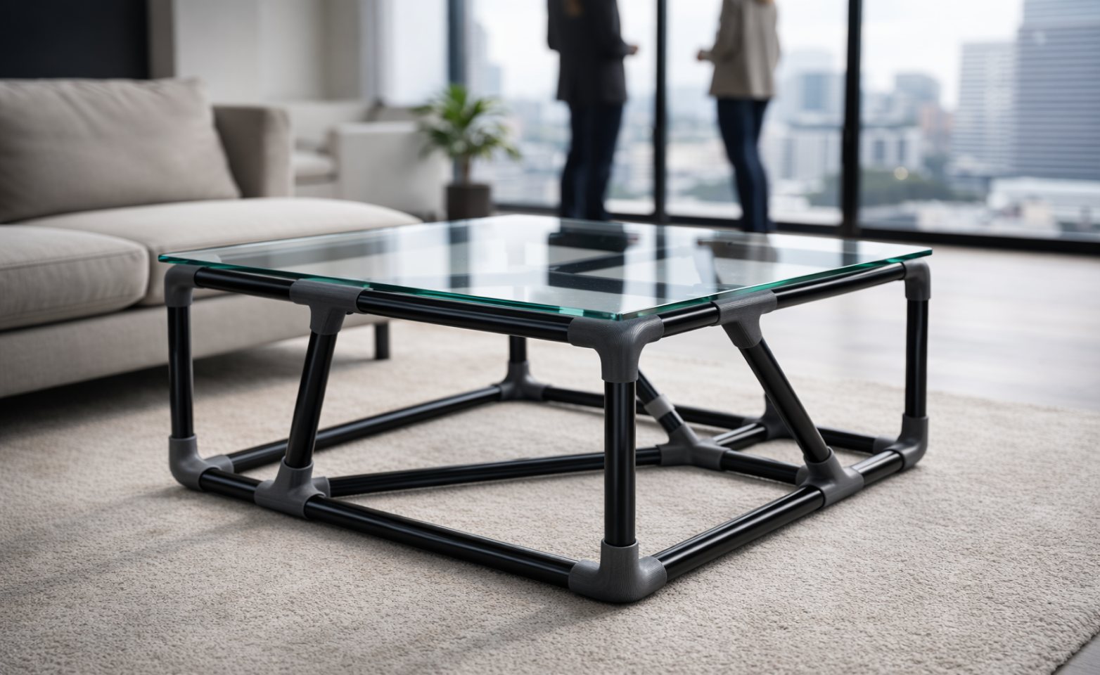 Mesa FOAM DESK num apartamento com vista para a cidade
