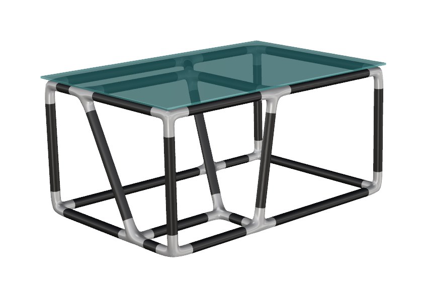 Render da mesa FOAM DESK em perspectiva